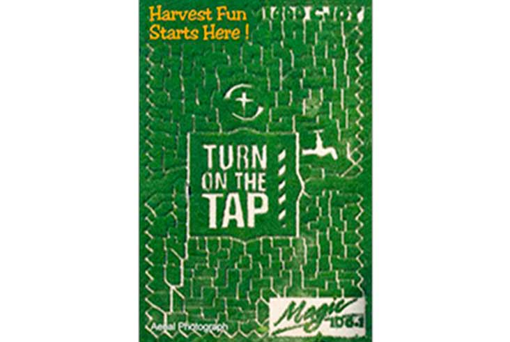 Aerial View of the 2012 Samaritan's Purse Turn On The Tap Foundation Maze design at Strom's Farm.