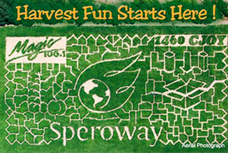 Aerial View of the 2011 Speroway Charity Maze design at Strom's Farm.
