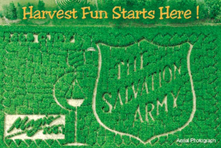 Aerial View of the 2010 The Salvation Army Foundation Charity Maze at Strom's Farm.