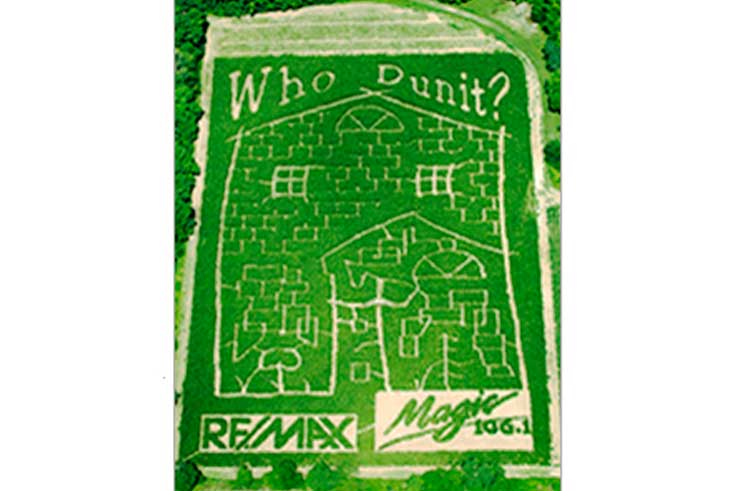 Aerial View of the 2005 Habitat For Humanity Wellington Maze design at Strom's Farm.