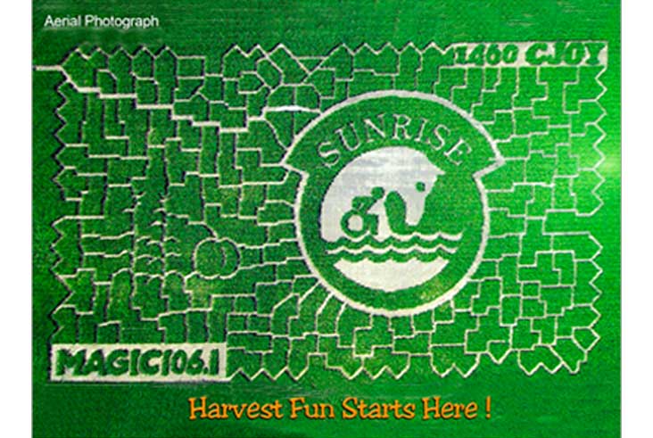 Aerial View of the 2016 Sunrise Therapeutic Center Maze at Strom's Farm.