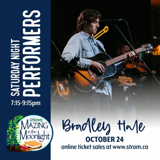 What's better than a Night Maze? A Night Maze with live music! 🤩

Come on out for this Saturday to enjoy some live music with @bradleyhale_ and our 5km corn maze! 🌙🌽 

Save on your ticket by purchasing online at strom.ca